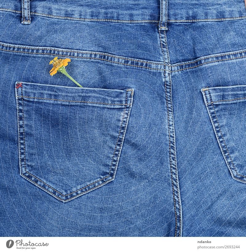 Blue worn jeans back pocket isolated on white background. Denim fashion  concept. Closeup of pocket design Stock Photo - Alamy