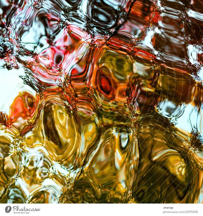 distortion Body of water Water Esthetic Exceptional Fluid Green Orange Black White Surrealism Irritation Distorted Colour photo Exterior shot Close-up Abstract