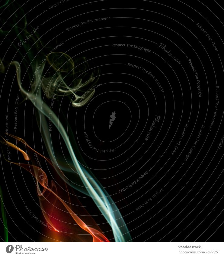 Whisps of Smoke Air Fog Waves Lanes & trails Green Red Colour Surrealism delicate dynamic Effect ethereal Flow form fumes graceful Insubstantial light movement