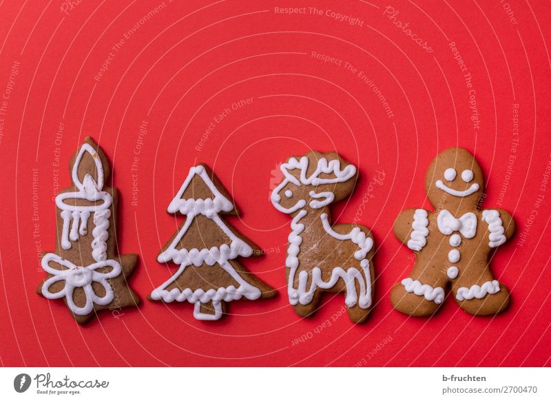 Christmas gingerbread Dough Baked goods Candy Feasts & Celebrations Christmas & Advent Sign Select Eating To enjoy Lie Red Gingerbread Figure Gingerbread man