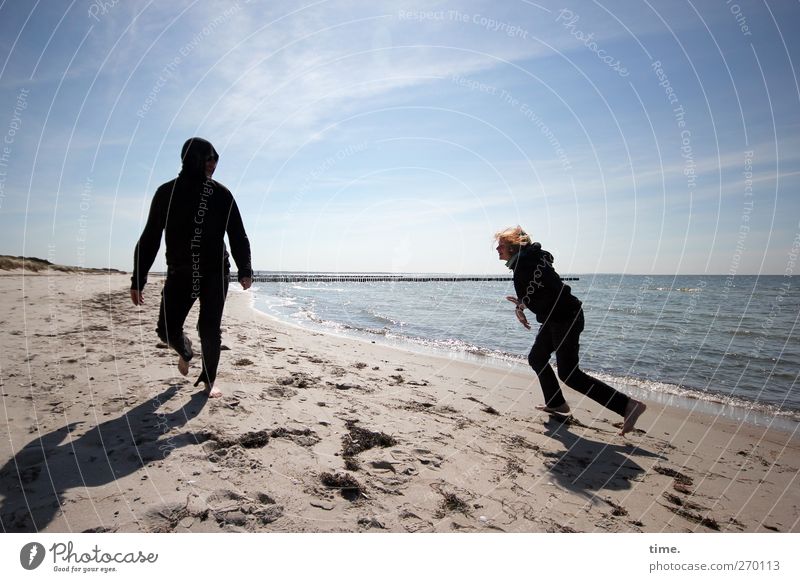 Hiddensee | Unscheduled Time Human being Masculine Young man Youth (Young adults) Man Adults Father Body 2 8 - 13 years Child Infancy Sand Water Sky Spring
