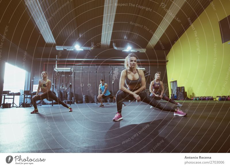 Active group of people training in sports dance class Lifestyle Relaxation Club Disco Dance Sports Teacher Screen Woman Adults Man Group Fitness Effort