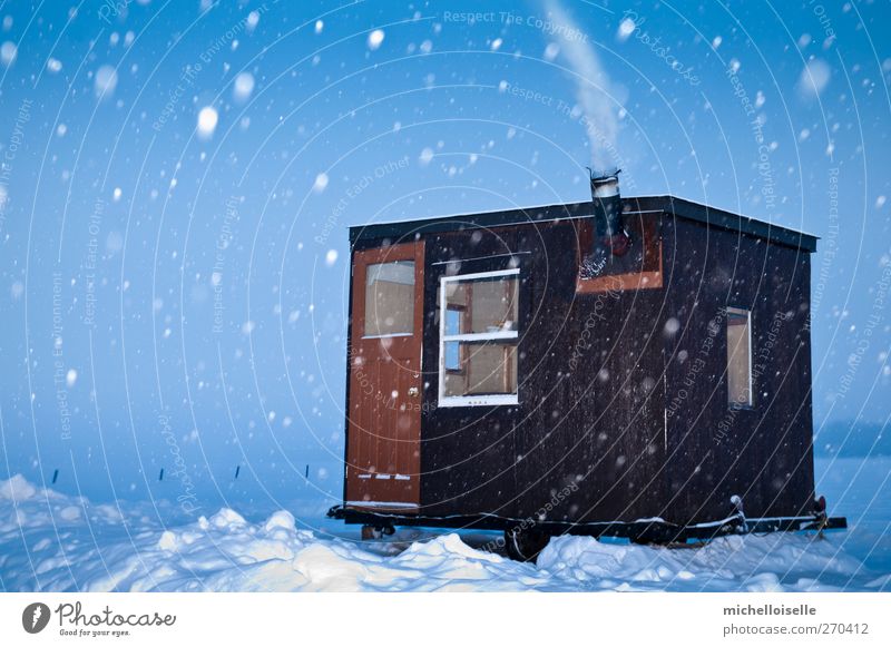 Cold Fishing Winter Snow Nature Landscape Sky Ice Frost Lake River Hut Small Blue Brown White Loneliness Adventure Shed Shack Frozen February Rustic Canada