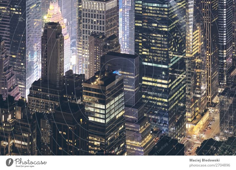 Aerial View Of New York City Modern Buildings At Night A Royalty Free Stock Photo From Photocase