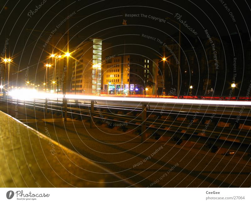 Dresden at night Night Town Dark Black Light Long exposure Lamp Lantern Europe Skyline Street Lighting Evening Car