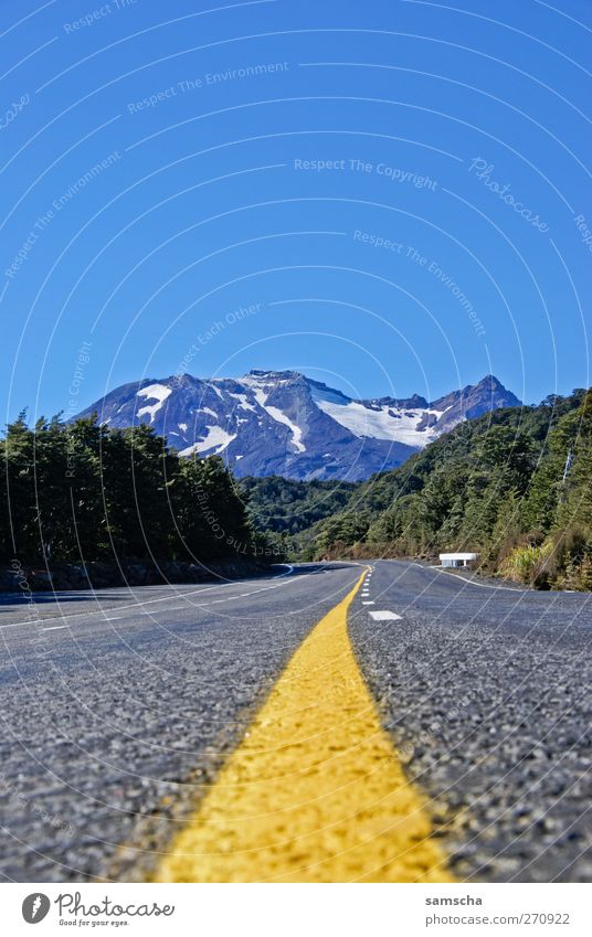 mountain weather Vacation & Travel Mountain Hiking Nature Landscape Cloudless sky Beautiful weather Alps Street Driving Blue Yellow Green Freedom Tourism