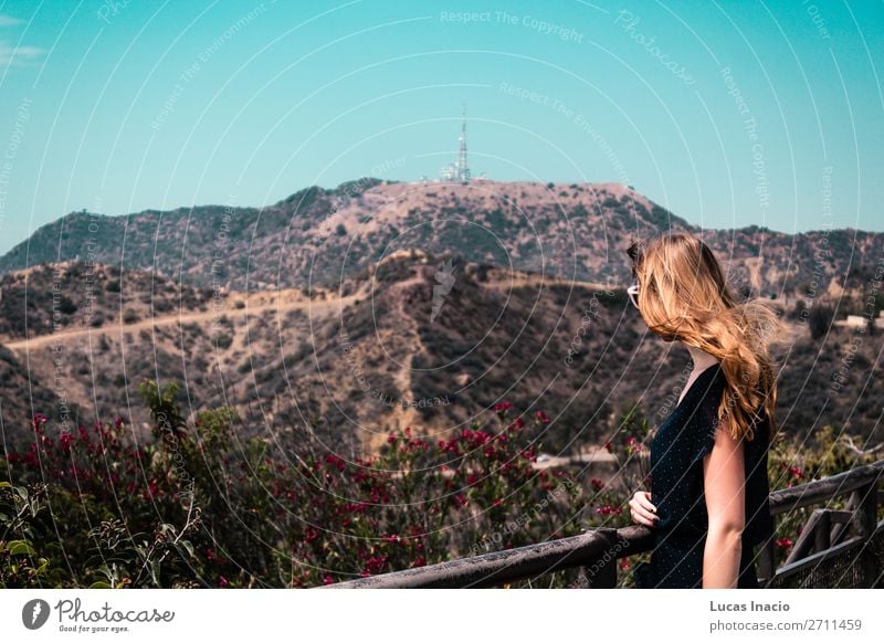 Girl near Hollywood Hills in Los Angeles, California Vacation & Travel Tourism Summer Mountain Garden Woman Adults Environment Nature Sky Tree Grass Leaf Park