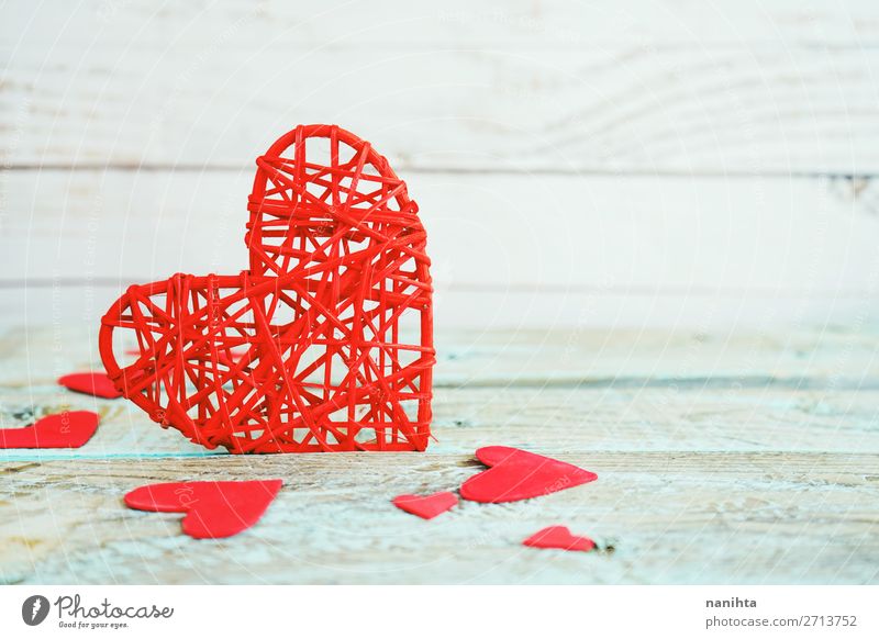 Valentine's day background with red hearts - a Royalty Free Stock