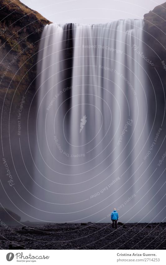 Skogafoss waterfall in Iceland skogafoss iceland long exposure winter cold travel majestic Exterior shot Long exposure Landscape Nature Vacation & Travel