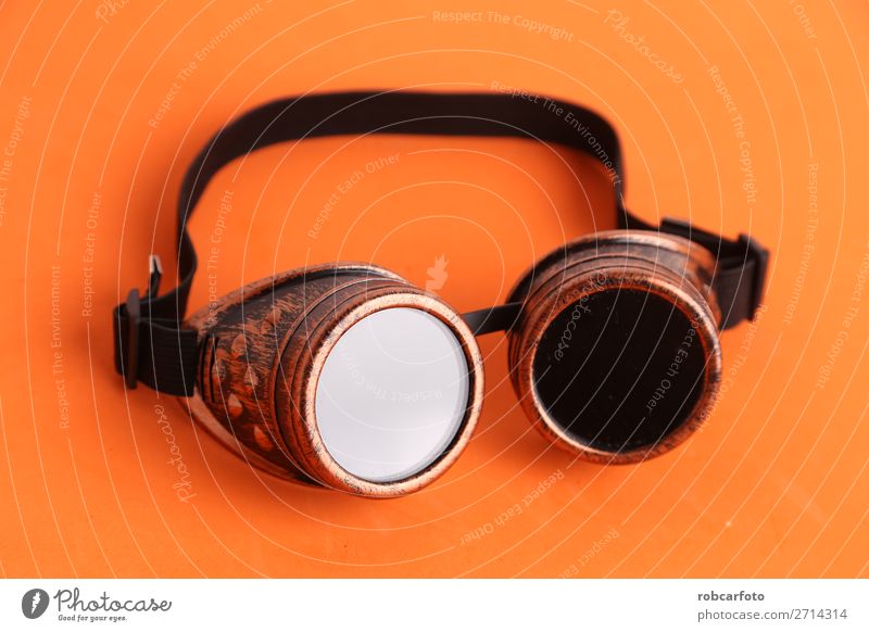 Steampunk type welder glasses for disguise Sun Work and employment Hand Lanes & trails Fashion Leather Accessory Dark Retro Black White Safety Protection