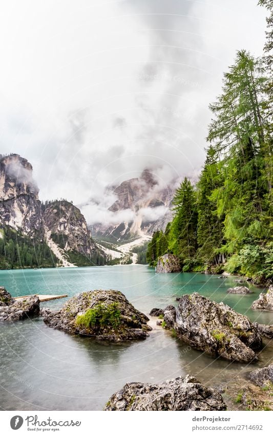 Lago di Braies without jetty and without boats Vacation & Travel Tourism Trip Adventure Far-off places Freedom Mountain Hiking Environment Nature Landscape