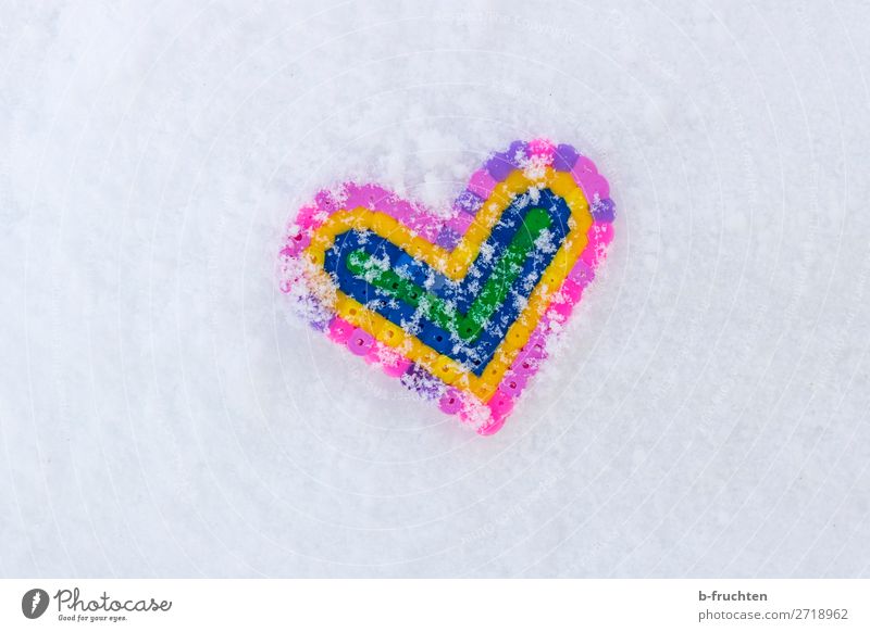 Heart in the snow Winter Snow Toys Love Lie Funny Multicoloured White Sympathy Infatuation beads Snowflake Ice Cold Heart-shaped Structures and shapes