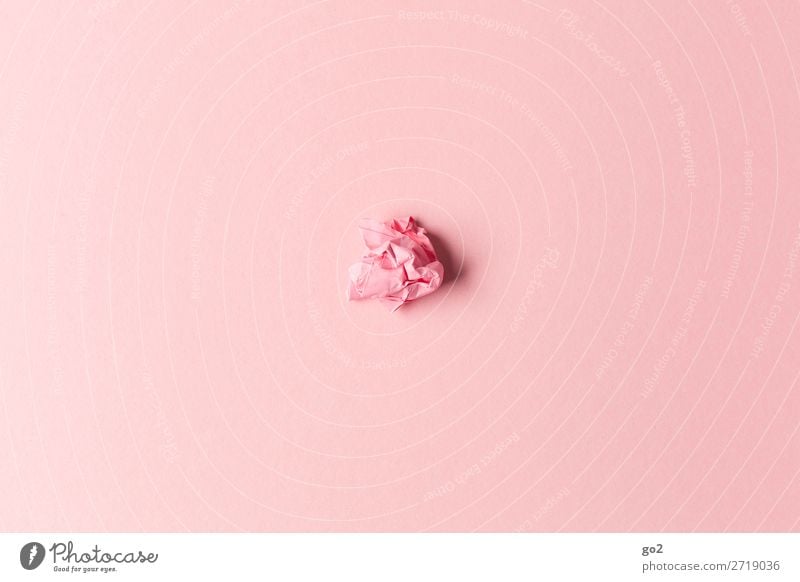 Pink paper ball Handicraft Office work Print media Stationery Paper Piece of paper Trash Esthetic Simple Aggravation Frustration Colour Idea Inspiration