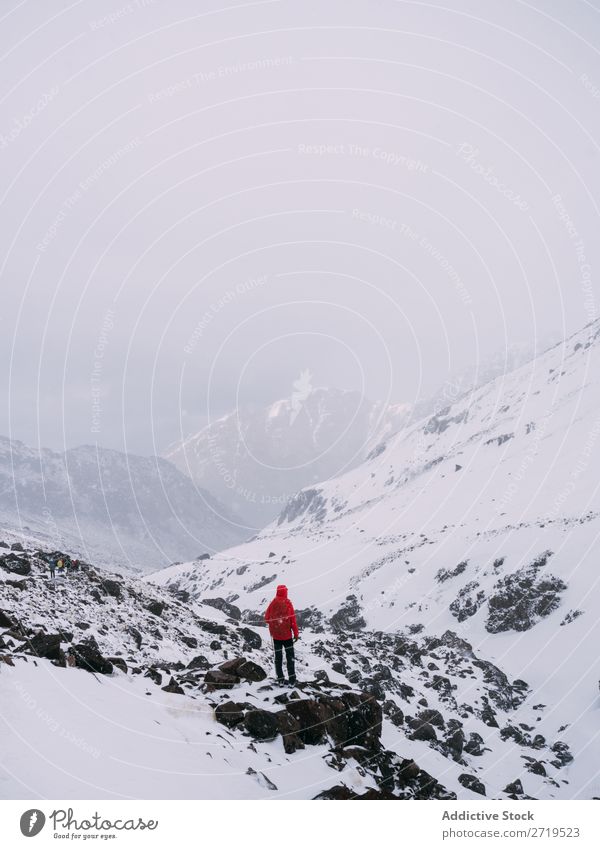 Anonymous Person In Snowy Mountains A Royalty Free Stock Photo From Photocase