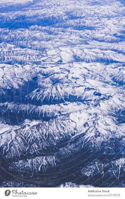 Mountain range in snow Range Aircraft Snow Landscape Vantage point scenery quad copter Mountaineering Panorama (Format) Remote Drone Tourism Winter Natural