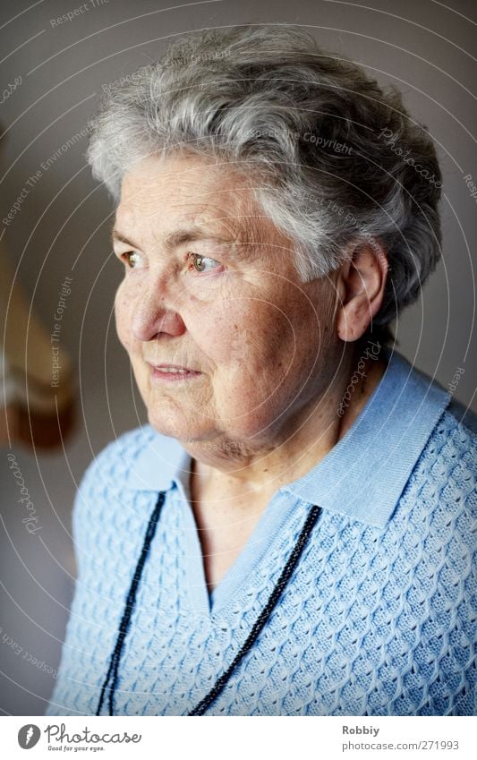 Grandmother II Feminine Woman Adults Female senior Senior citizen 1 Human being 60 years and older Looking Old Authentic Blue Gray Reliability Colour photo