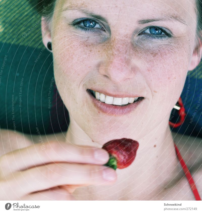 summer day Food Fruit Picnic Human being Feminine Young woman Youth (Young adults) Woman Adults Life Skin Head Hair and hairstyles Face Eyes Ear Nose Mouth Lips