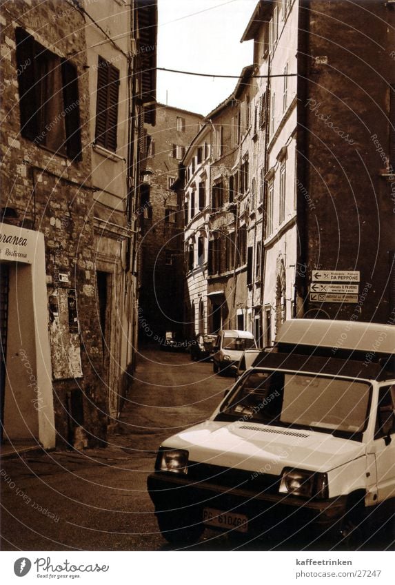 Perugia - Italy Alley Tourist Attraction Europe Mediterranean Sepia Black & white photo