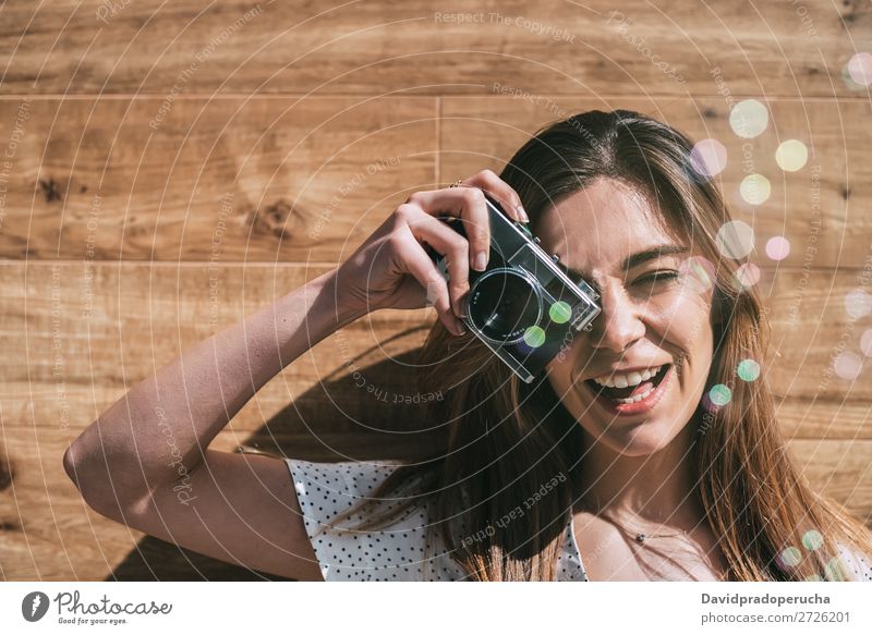 Beautiful woman with vintage old camera with soap bubbles taking photo Vintage Camera Retro Woman Air bubble Old Youth (Young adults) Take Shot