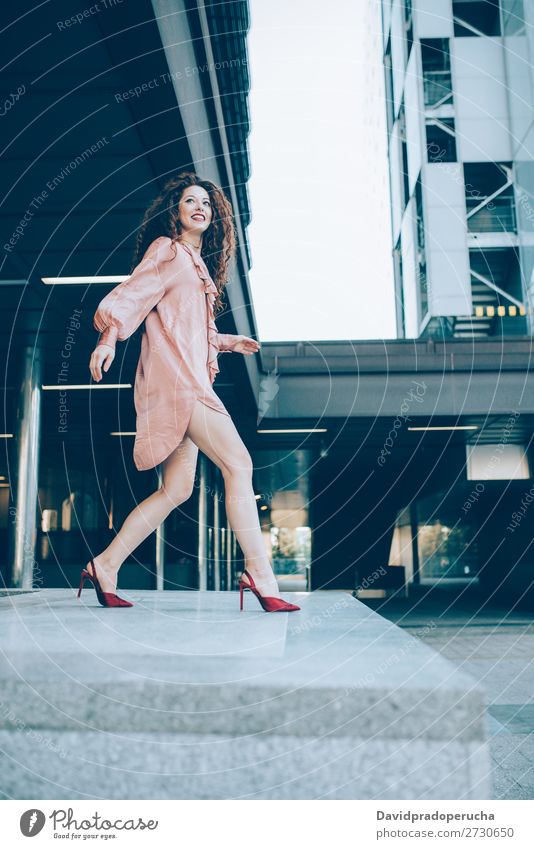 Beautiful young redhead woman posing Woman Red-haired Smiling Fashion Model Happy Ginger Face Hair Jump Long Curly Loneliness Portrait photograph White Dress