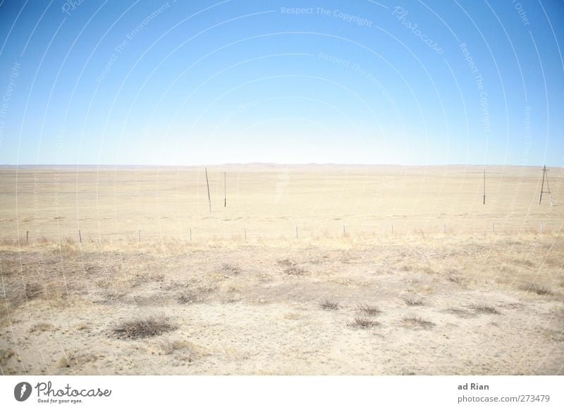 wide expanse Nature Landscape Earth Sky Cloudless sky Horizon Beautiful weather Warmth Drought Desert Gobi Mongolia Gigantic Glittering Infinity Natural Gloomy