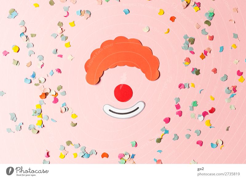 Clown and confetti Joy Leisure and hobbies Handicraft Feasts & Celebrations Carnival Paper Decoration Confetti Sign Happiness Funny Multicoloured Emotions