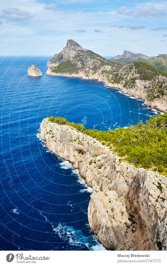 General view of Cap de Formentor, Mallorca. Vacation & Travel Tourism Trip Adventure Far-off places Sightseeing Summer Ocean Island Mountain Hiking Nature
