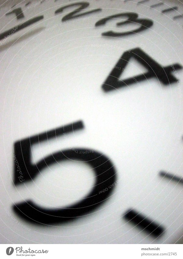 its time 4 Clock Digits and numbers Time Black White Detail Part Clock hand