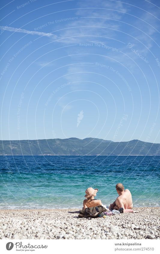 uuuuurlaub Vacation & Travel Tourism Summer Summer vacation Sun Sunbathing Beach Ocean Waves Woman Adults Man Couple 2 Human being Coast Bikini Swimming trunks