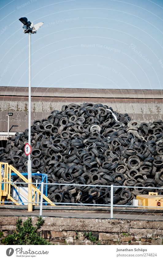 the rest of the car I Transport Hideous Car tire India rubber Industrial Photography Industry Industrial plant Industrial site Tire Trash Recycling Heap Hill