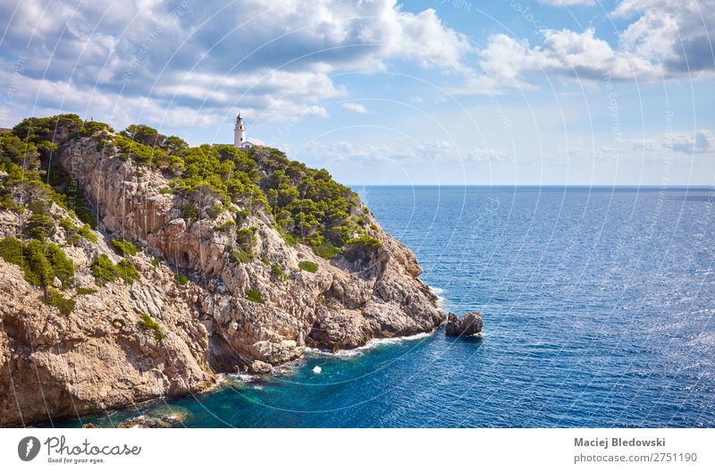 Scenic landscape with Capdepera Lighthouse, Mallorca. Vacation & Travel Adventure Far-off places Freedom Summer Summer vacation Sun Ocean Island Waves Nature