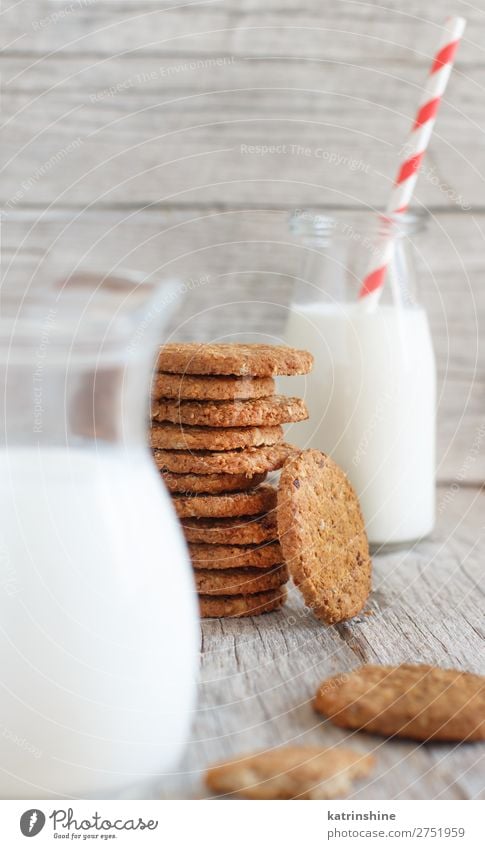 Homemade oatmeal cookies Dessert Breakfast Diet Table Wood Brown Gray White Tradition Baking biscuit cake Cereal Cookie food healthy Home-made Oats Organic