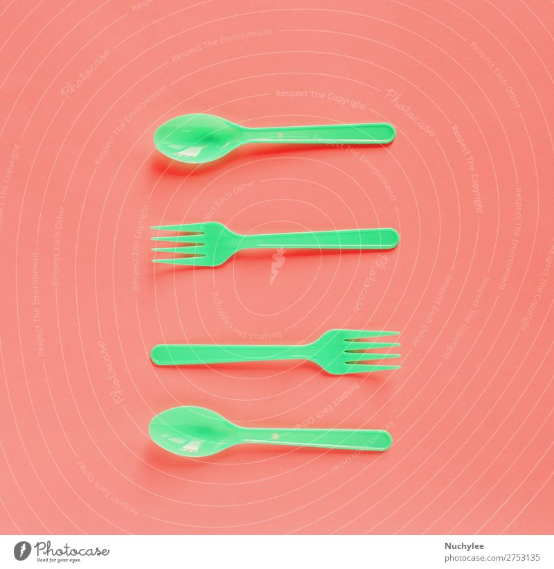 Colorful of green plastic spoon and fork Fork Spoon Style Design Wallpaper Kitchen Art Fashion Cute Blue Colour Creativity backdrop background colorful copy