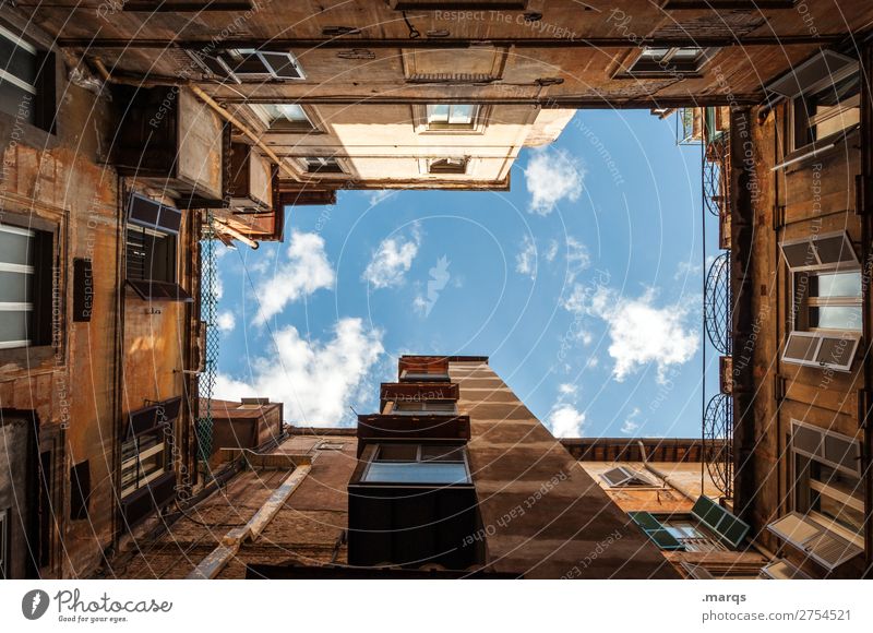 inner courtyard Sky Clouds Beautiful weather Old town House (Residential Structure) Building Architecture Interior courtyard Facade Living or residing