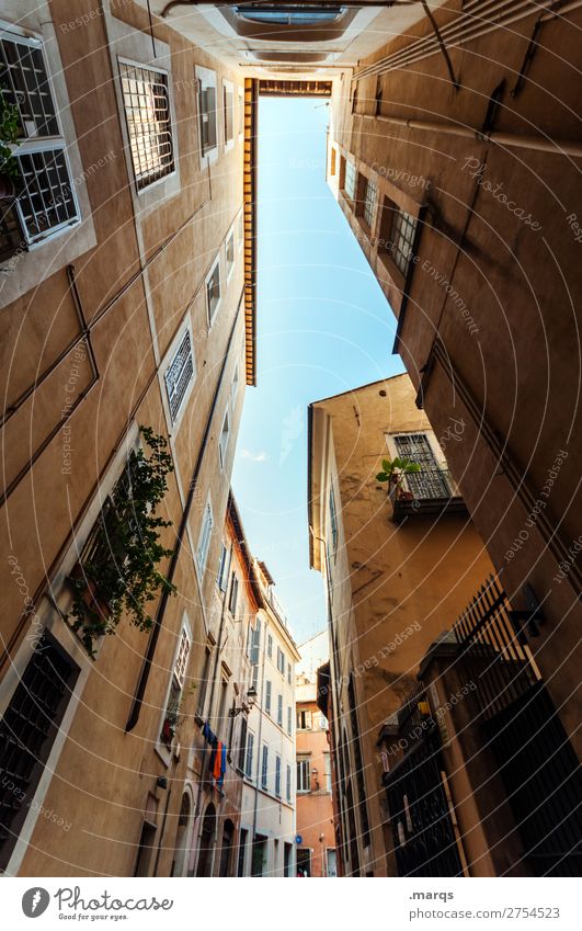 gas Vacation & Travel Tourism Summer Cloudless sky Beautiful weather Rome Italy Old town House (Residential Structure) Building Architecture Alley Historic