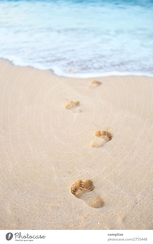 Footprints into the sea Happy Healthy Wellness Harmonious Well-being Spa Swimming & Bathing Vacation & Travel Tourism Far-off places Summer Summer vacation Sun