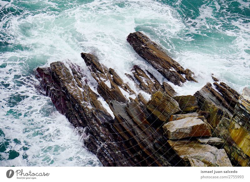 rocks in the sea Rock Ocean Waves water Coast Exterior shot Vacation & Travel Destination Places Nature Landscape background Calm Serene silence Relaxation