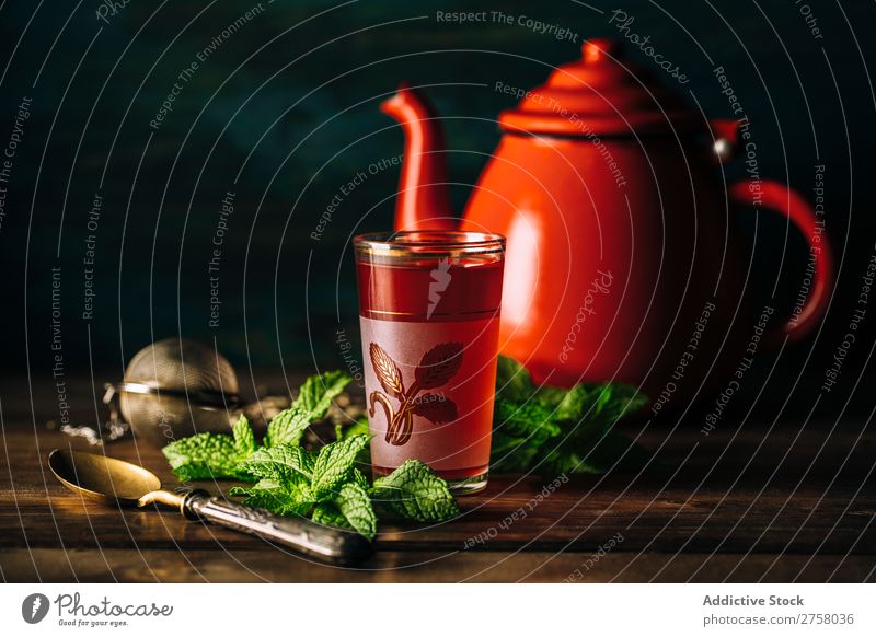 Red tea with red teapot Afternoon Arabia arabic Aromatic Background picture Black Brown Culture Cup Dark Drinking East Exotic Food Glass Healthy Heat Hot