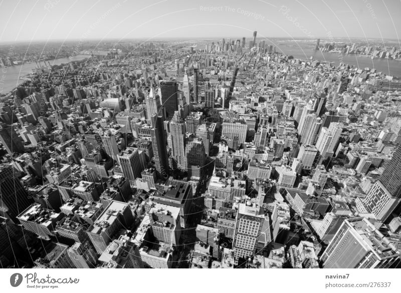 big apple Lifestyle Tourism Sightseeing City trip New York City Capital city Port City Deserted High-rise Vacation & Travel Growth Infinity Black White Might