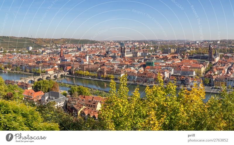 Wuerzburg in Bavaria House (Residential Structure) Culture Autumn Brook River Town Dome Bridge Building Architecture Roof Old Historic Tradition Würzburg