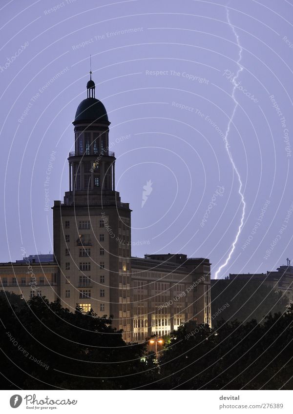 thunderstorms Summer Climate change Thunder and lightning Lightning Berlin Town House (Residential Structure) High-rise Tower Manmade structures Building