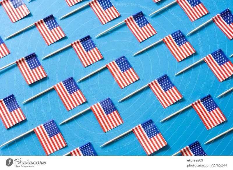 USA flags pattern on blue background. Sign Stripe Flag Blue Red White American Flag Patriotism Independence Day Pattern Background picture Veteran's Memorial