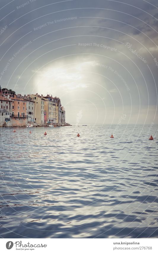 sky over rovinj Environment Landscape Water Sky Clouds Horizon Sun Sunlight Weather Ocean Adriatic Sea Mediterranean sea Peninsula Rovinj Croatia Istria Town