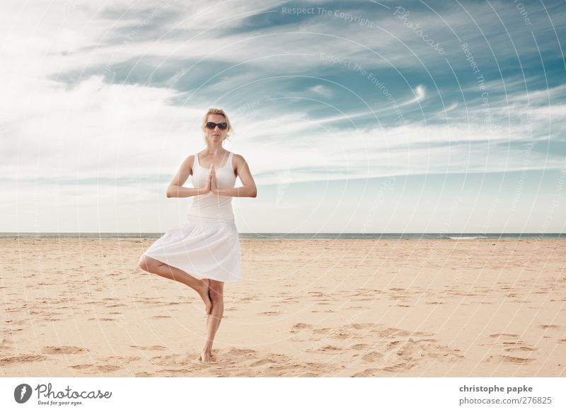 Namaste Wellness Harmonious Well-being Relaxation Calm Meditation Vacation & Travel Summer Summer vacation Beach Ocean Fitness Sports Training Yoga Human being