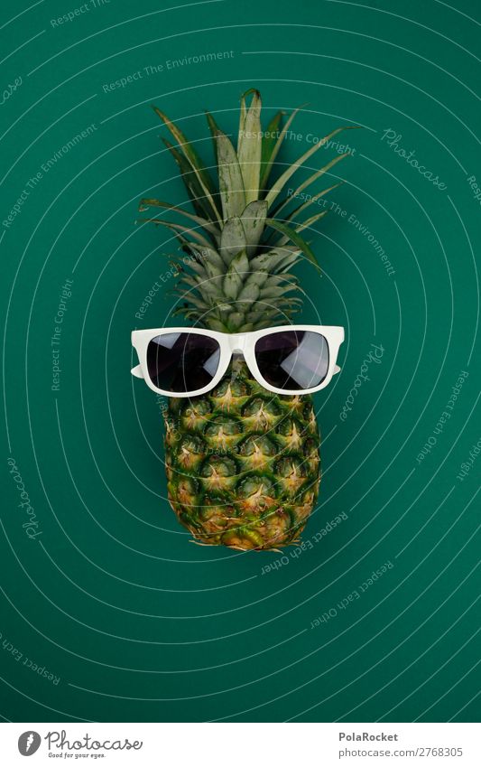 #A# STAY CALM Art Work of art Esthetic Green Pineapple Pineaple platation Ananas leaves Sunglasses Cool (slang) Youth culture Crazy Plantation Comic Joy Funster