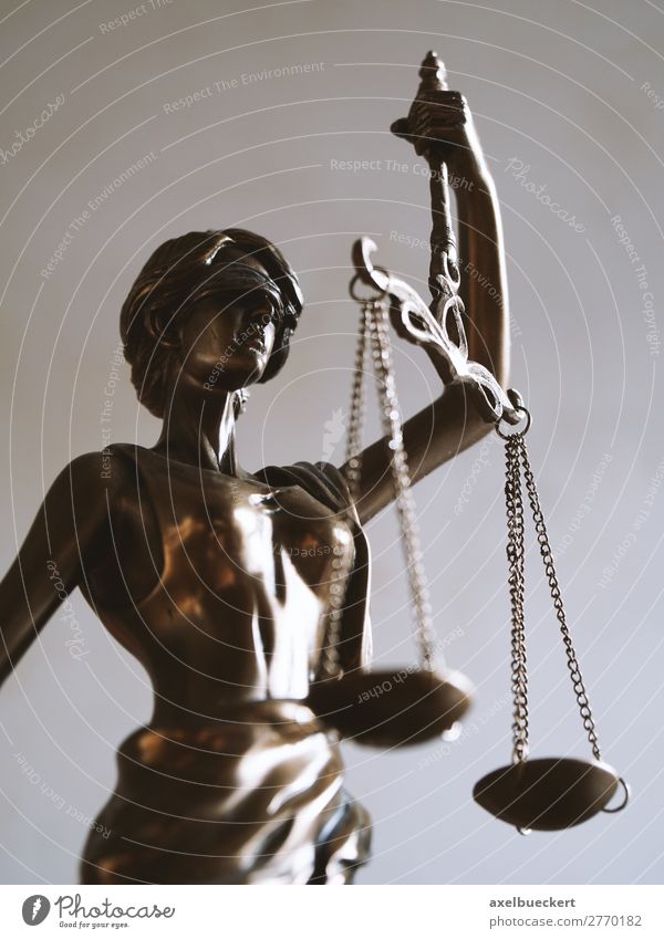 Justitia - Symbol of justice and justice Academic studies Profession Business Sign Fairness Symbols and metaphors Statue Bronze Blind Balance Legislative Lawyer