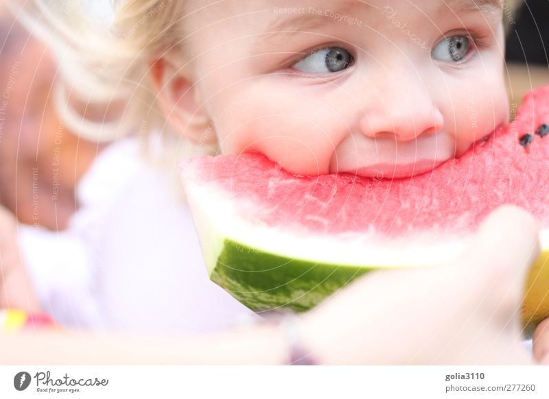 *¶ Rubber ¶ Food Fruit Water melon Eating Picnic To enjoy Human being Child Toddler Girl Infancy Head Eyes 1 1 - 3 years Blonde Fresh Healthy Cute Juicy Sweet