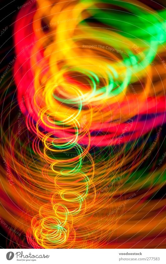 Vivid Light Painted Whirlpool Dance Energy industry Line Bright Speed Green Orange Red Black Colour Glow light Spiral trace vortex Curve colorful background