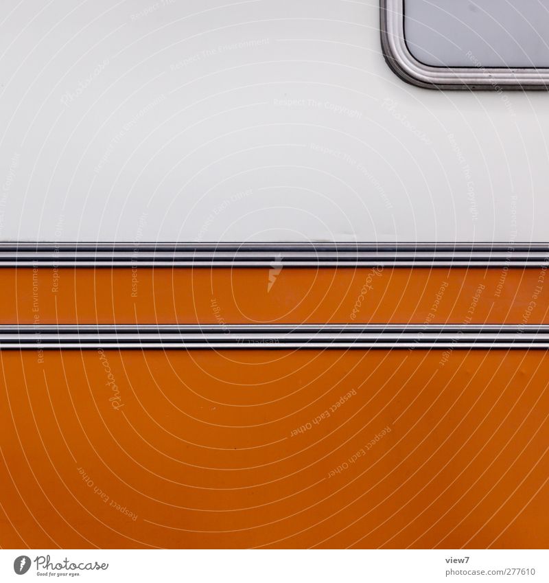 orange Leisure and hobbies Transport Vehicle Mobile home Caravan Site trailer Trailer Metal Line Stripe Esthetic Authentic Simple Fresh Modern New White Design