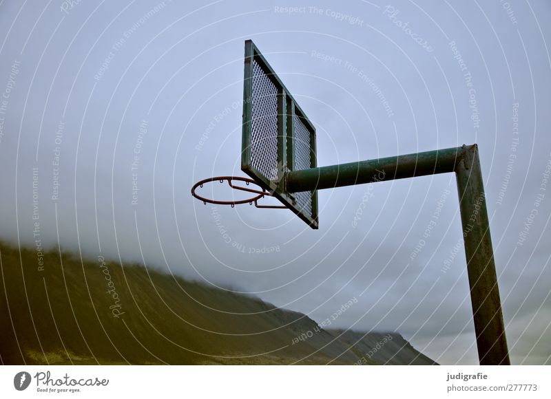 Iceland Sports Ball sports Basketball Basketball basket Sporting Complex Environment Nature Landscape Clouds Climate Bad weather Hill Rock Mountain Exceptional